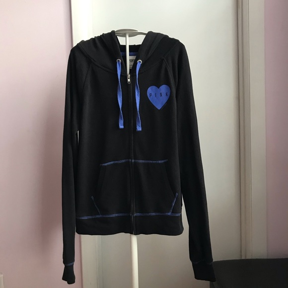 PINK Victoria's Secret Jackets & Blazers - PINK Victoria's Secret Black Zip-up Hoodie